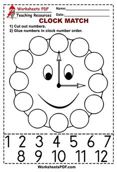 a worksheet with the numbers 1 to 10 and an image of a smiling face