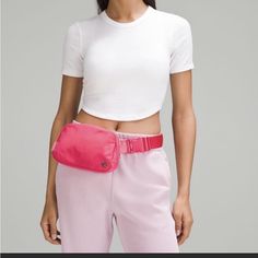 Nwt And Sold Out Lululemon Everywhere Beltbag In The Perfect Shade, Lipgloss! Lululemon Collection, Athleisure Winter, Lululemon Bags, Bottle Sling, Lululemon Everywhere Belt Bag, Everywhere Belt Bag, Pink Crossbody Bag, Festival Bag, Fabric Bag