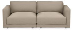 the two seat sofa is shown in beige