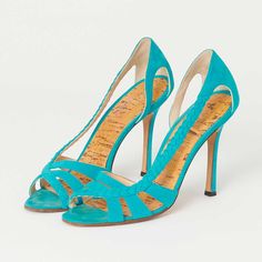 Turquoise vegan suede open toe braided strappy cut-out pumps heels: Elevate your style with these chic heels featuring a vibrant turquoise hue, vegan suede material, open toe design, intricate braided straps, and captivating cut-out details. Color: Turquoise Heel Type: Stiletto heel Heel Height: 4" / 110 mm approx Product measurements were taken using size 8. Please note that measurements may vary by size. Toe: Open round toe Asymmetric braided strappy design Cut-out design Handcrafted US sizing. Fits true to size. Chic Turquoise Open Toe Sandals, Chic Turquoise Heels For Evening, Chic Turquoise High Heels, Turquoise Heels, Cowboy Shoes, Dance Heels, Boots Square Toe, Chic Heels, Suede Boots Knee High