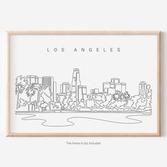 Aesthetic Los Angeles skyline wall art with one line drawing of the cityscape. A very unique wall decor that was completely created as a single line art. This special LA art print makes a great housewarming or new home gift for friends and family and will become a unique wall decor for minimalist homes.  ⇢ POSTER * DETAILS  This minimal city wall art poster is made of thick and durable art print paper. Each poster is printed on premium-quality paper with a smooth & matte finish to ensure the hig Las Vegas Travel Poster, Minimalist Homes, Los Angeles Skyline, Los Angeles Art, California Wall Art, La Art, One Line Drawing, City Wall Art, Unique Wall Decor