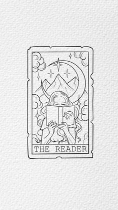 the reader tarot card is shown in black and white