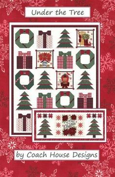 Under the Tree Quilt Pattern Christmas Tree Quilt Pattern, Tree Quilt Pattern, Lap Quilt Patterns, Panel Quilt Patterns, Christmas Tree Quilt, Fabric Panel Quilts, Christmas Quilt Patterns, Quilted Table Runners Patterns, White Panel