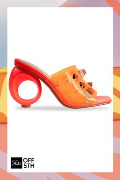 Vegas Sculptural Heel Sandals Trend Shoes, Sandals On Sale, Colorful Stones, Kinds Of Shoes, Sandals For Sale, Heel Sandals, Color Orange, Strap Sandals, Slide Sandals