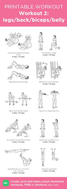 the printable workout poster shows how to do an exercise