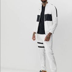 New With Tags Nike Fc Track Suit Sporty White Tracksuit For Sports, White Sporty Tracksuit For Sports, White Athleisure Tracksuit For Sports, Sporty White Tracksuit For Streetwear, White Sporty Tracksuit For Streetwear, White Athleisure Tracksuit, White Tracksuit For Sports In Spring, White Fitted Tracksuit Sportswear, White Spring Tracksuit For Sports