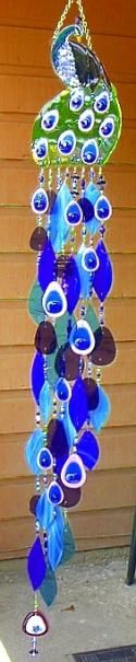 Stained Glass Wind Chimes -  Amazing Peacock Stained Glass Wind Chimes, Dreams Catcher, Glass Windchimes, Blowin' In The Wind, Percussion Instrument, Glass Wind Chimes, Blue Peacock, Rain Chain, Beautiful Peacock