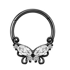 PRICES MAY VARY. SYLE:1PC 16G Butterfly Daith Earrings Hoop 316L Surgical Steel Sparkly CZ Earring Piercing Jewelry. SIZE:16G/1.2mm,The inside diameter of 10mm.These for women or man are simple and elegant for daily jewelry. MATERIAL:Made of high quality 316L stainless steel,Fixed Color Lasting. nickel free, lead free, cadmium free and harmless to human. Applications:suitable for different parties, festivals, ceremonies, stage performance, daily life wear and many occasionsand also can serve as Helix Earrings Hoop, Tragus Earrings Hoop, Forward Helix Earrings, Ear Piercings Tragus, Conch Piercing Jewelry, Earring Piercing, Ear Piercings Helix, Helix Piercing Jewelry, Helix Ear