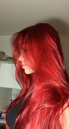 Bright Red Hair Dye, Bright Red Hair Color, Red Hair Looks, Red Hair Inspiration, Cherry Red Hair, Wine Hair, Red Hair Inspo, Dyed Red Hair, Bright Red Hair