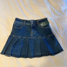 Ruffle Denim Skirt. Perfect For Rebelde Uniform New Tags Still Attached Sold Out From Target, Brand Is Wild Fable Stretchy Fabric Size M , 8 Blue Denim Pleated Skirt, Jean Skirts Outfit, Skirt Church Outfit, Ruffle Jean Skirt, Ruffle Denim Skirt, Cute Mini Skirts, Denim Ruffle Skirt, Y2k Jean Skirt, Denim Pleated Skirt