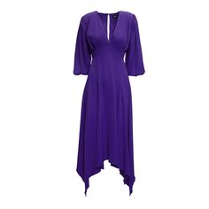 This Midi Dress features elegant pleats that add texture and movement to its design, while the midi sleeves provide a refined and balanced look. The flattering midi length enhances the silhouette, making it perfect for both casual and formal occasions. Combining timeless elegance with a modern touch, this dress offers a sophisticated yet versatile style suitable for any event 60% VISCOSE 40% POLYESTER dry clean only Knit Loungewear, Dress With Pleats, Purple Midi Dress, Stocking Fillers For Her, Fashion Jewellery, Independent Designers Fashion, Versatile Style, Purple Dress, Dress Clothes For Women