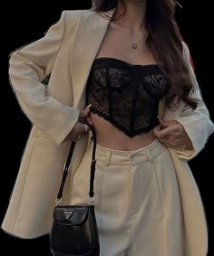 Elegant Photoshoot Ideas Classy Simple, Congratulations Outfit, Sensual Style Outfits, Lace Bra Outfit Casual, Outfit Idea For Concert, Elegant Corset Outfit, Small Party Outfit, Freshers Party Outfit College Western, Lacey Outfits