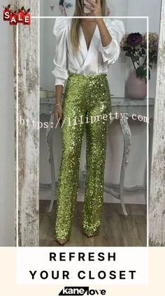 Glitzy Glamour Sequin High Rise Elastic Waist Wide Leg Pants Elevate Your Style, Flare Pants, Leg Pants, Your Style, Wide Leg Pants, Elastic Waist, Sequin, Wide Leg, High Rise