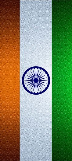 the flag of india on a wallpaper with waves in green, orange and white