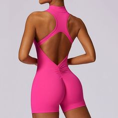 Season:Summer,Spring; Fabric:Nylon; Sleeve Length:Sleeveless; Look After Me:Hand wash,Washable; Gender:Women's; Activity:Yoga,Fitness,Gym Workout; Clothing Type:Bodysuit,Romper; Elasticity:Micro-elastic; Occasion:Athletic,Athleisure; Fit Type:Slim; Function:Breathable,Soft; Waistline:High Waist; Pattern:Solid Color; Design:Zipper; Shelf Bra:Padded; Sports Clothing Sub Category:Workout Jumpsuit,Jumpsuit,Onesie; Listing Date:06/21/2024; Bust:; Hip:; Length:; Waistline: Pink Stretch Athleisure Bodysuit, Sleeveless Pink Workout Bodysuit, Sleeveless Micro-elastic Bodysuit For Yoga, Sleeveless Yoga Jumpsuits And Rompers With Built-in Bra, Sporty Micro-elastic Bodysuit For Yoga, Sports Activewear, Fitted Jumpsuit, Yoga Set, Light Hair