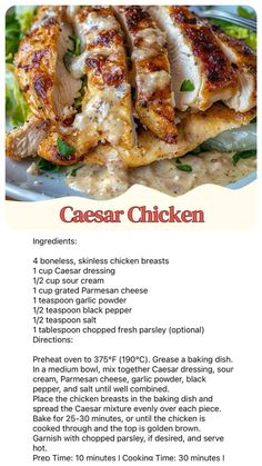 the recipe for chicken is shown in this image