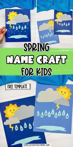 some paper crafts with the words spring name craft for kids to make and print on