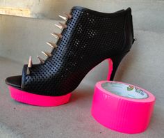 I need some shoes to do this though :/ Nicki Minaj Monster, Upcycle Shoes, Diy Heels, Diy Clothes Bag, Neon Shoes, Shoe Makeover, Idle Hands