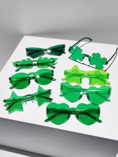 1pc Unisex Green Novelty Funny Glasses Decoration Fashion Glasses, Suitable For St. Patrick's Day, Irish Festival, Parties  Party    Geometric    Men Accessories, size features are:Bust: ,Length: ,Sleeve Length: Sunglasses Tree, Halloween Beach, San Patrick Day, Festival Merch, Irish Festival, Concert Merch, San Patrick, Funny Glasses, Green Accessories