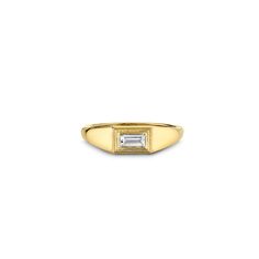 14k yellow gold and diamond fluted baguette signet ring. Fine 14k gold band. Gold Wedding Band No Diamonds, Baguette Signet Ring, Classic Gold Baguette Diamond Ring, Classic Gold Baguette Ring, Timeless Diamond Ring With Baguette Diamonds, Timeless Diamond Ring With Fluted Bezel, Timeless Baguette Cut Diamond Ring, Timeless Signet Ring With Single Diamond, Timeless Gold Baguette Diamond Ring