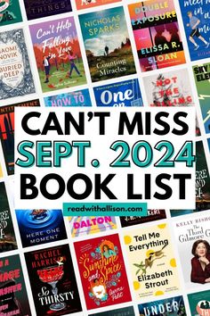 the book list for can't miss sep - 2021 is shown in front of a collage of books