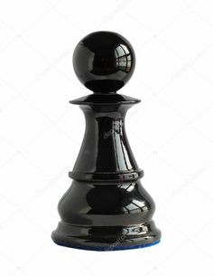 a black chess piece on a white background with clipping for text or image stock photo