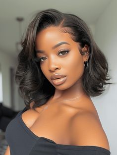 32 Gorgeous Spring Haircut Ideas for Black Women Medium Length Hair Styles Black Women Natural, Medium Sassy Hairstyles, Shoulder Length Haircut Black Women, Curvy Girl Haircut, Medium Length Hair Styles Black Women, Shoulder Length Bob Black Women, Shoulder Length Hair Black Women, Medium Length Weave, Haircut Ideas For Black Women