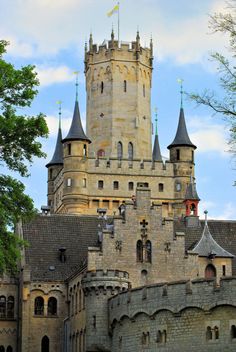 an old castle with turrets and towers