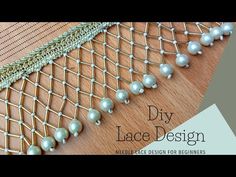 Latkan Lace Design, Handmade Lace How To Make, Lace For Blouse Border, How To Make Lace, Beads Lace Design, Bead Work On Fabric, Needle Lace Tutorial How To Make, Saree Lace Border Ideas, Lace For Saree Border