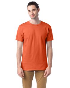 ComfortSoft ® 100% Cotton T-Shirt - TEXAS ORANGE - S | Hanes Adult Essential Short Sleeve T-Shirt in Texas Orange Size Small | Cotton Tennessee Orange, Orange Texas, T Shorts, Energy Star, Fall Shirts, Fall Outfits Women, Men Short Sleeve, Tank Shirt, Tennessee