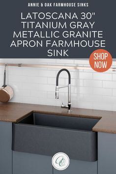 the kitchen sink is shown with an advertise for this item in front of it