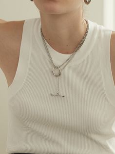 Editor's NoteVIOLLINA presents basic minimal accessories as a point detail for daily outlook.- Initial white drop necklace- Long-chain necklace- Y style- Unique chain for the point detail - Glossy metal textureMeasurements- One size: 35.04in.Composition & Care- Rhodium Plated Brass- Avoid humid and heatDesigner- by VIOLLINA Asymmetrical Necklace, Minimal Accessories, Toggle Necklace, Long Chain Necklace, Accessories Jewelry Necklace, Drop Necklace, Long Chain, Women Accessories Jewelry, Long Necklace