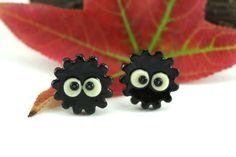 Soot Sprite Earrings, Spirited Away Glow in the Dark Eyes Manga Anime My Neighbor Totoro Japanese Cu Playful Black Earrings For Gift, Fun Handmade Black Earrings, Handmade Fun Black Earrings, Quirky Handmade Black Earrings, Cute Black Hypoallergenic Earrings, Cute Hypoallergenic Black Earrings, Cute Black Earrings As A Gift, Cute Black Earrings For Gift, Cute Black Earrings For A Gift