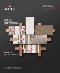 the cover of an article about natural sophisitation, with images of flowers and squares