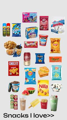 an image of snacks i love