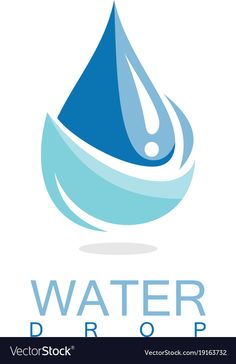 water drop logo design with blue color