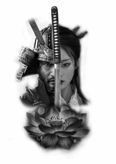 Geisha Warrior Tattoo, Realistic Japanese Tattoo, Female Samurai Tattoo, Geisha Warrior, Christus Tattoo, Geisha Tattoo Design, Female Samurai