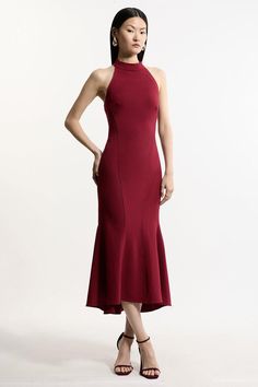 Feel Formal In Our Midi Dress, With A Sleek, Flowing Silhouette That Flaunts The Curves. It Is Figure Hugging Through To The Thighs, Then Flares To Allow For Easy Movement. Style It With Strappy Heels Or Sandals For A Look That Will Take You From Weddingg Uest Days To Dressy Days Out. Tailored High Neck Dip Hem Midi Dress High Quality, Tailored Design Figure Hugging Bodice Flattering Flared Skirt Feminine Floral Print High Neckline Sleeveless Design Zip Back Fastening Petite Work Outfits, Petite Wedding Guest Dresses, Petite Midi Dress, Outfits Petite, Midaxi Dress, Black Tie Dress, Petite Coat, 2025 Vision, Fall Outfits For Work