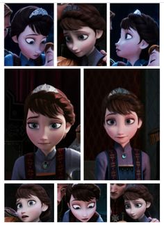 an animated character is shown in several different ways