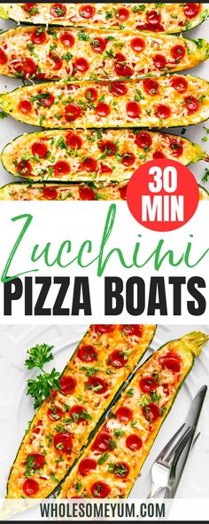 the pizza boats are ready to be eaten and put on the table for lunch or dinner