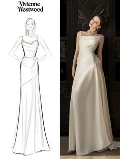 Vivienne Westwood Sketches, Vivienne Westwood Bridal, Vivienne Westwood Wedding Dress, Vivienne Westwood Wedding, Wedding Dress Sketches, Classy Gowns, Gowns Dresses Elegant, Fashion Design Patterns