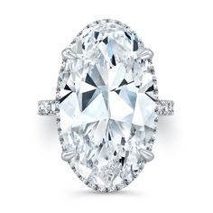 Oval-cut diamond in platinum Pavé ring. 20.09 carat GIA D VS2 Gold Ring Settings, Classic Style Engagement Rings, Large Diamond Engagement Rings, Engagement Rings 101, Radiant Cut Diamond Ring, Heart Shaped Diamond Ring, Pear Shaped Diamond Ring, Marquise Shape Diamond, Future Engagement Rings