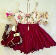 Geek Outfit, Teenage Fashion Trending, Elegant Office, Office Outfit, Red Floral Dress, Red Lace Dress