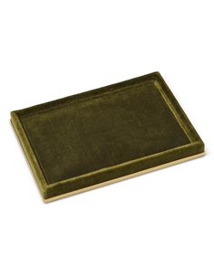 a green tray on a white background