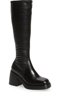 Vagabond Shoemakers Brooke Knee High Platform Boot (Women) | Nordstrom Knee High Platform Boots, Platform Boots Women, Chunky Platform, Platform Boots, Smooth Leather, Knee High Boots, Rubber Rain Boots, Wedge Boot, Riding Boots