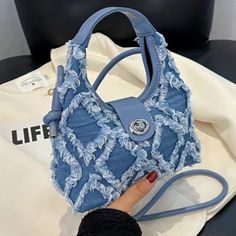 Life Long Quality That Does Not Disappoint! Mochila Jeans, Designer Purses And Handbags, Patchwork Tote Bags, Retro Shoulder Bag, Denim Handbags, Denim Shoulder Bags, Tassels Fashion, Denim Tote, Patchwork Bags