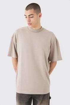 Extended Neck Oversized Super Heavy Premium T-shirt | boohooMAN USA Solid Drop Shoulder T-shirt For Streetwear, Solid Color Drop Shoulder T-shirt For Streetwear, Oversized Basic Crew Neck T-shirt, Solid Color Boxy Fit T-shirt With Drop Shoulder, Solid Color Boxy Fit Drop Shoulder T-shirt, Basic Crew Neck Muscle Tee For Streetwear, Relaxed Fit Plain T-shirt With Drop Shoulder, Plain Relaxed Fit T-shirt With Drop Shoulder, Relaxed Fit Drop Shoulder Plain T-shirt