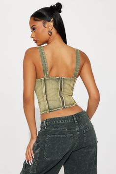 Available In Acid Wash Blue. Denim Tank Top Sleeveless Square Neck Cargo Pockets Zipper Detail Washed Cropped Non Stretch Disclaimer: Due To The Specialized Wash Process, Each Garment Is Unique. 88% Cotton 12% Polyester Imported | Cruel Summer Washed Denim Top in Green size 2X by Fashion Nova Trendy Dark Wash Sleeveless Top, Trendy Sleeveless Dark Wash Top, Fitted Dark Wash Tank Top For Summer, Spring Stretch Denim Tank Top, Summer Dark Wash Washed Tops, Acid Wash Cropped Top For Spring, Spring Cropped Acid Wash Top, Sleeveless Denim Top With Washed Detail, Fitted Washed Cropped Tops