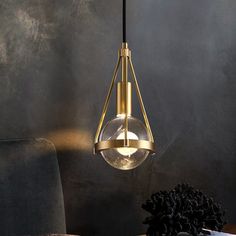 Rowan Nordic Gold Pendants Hanging Lamps For Bedroom, Nordic Lighting, Ball Pendant Lighting, Bulb Pendant Light, Copper Crystal, Pendant Light Styles, Bedroom Light Fixtures, Nordic Lights