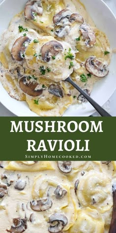 mushroom ravioli is an easy and delicious side dish for any meal it's loaded with mushrooms